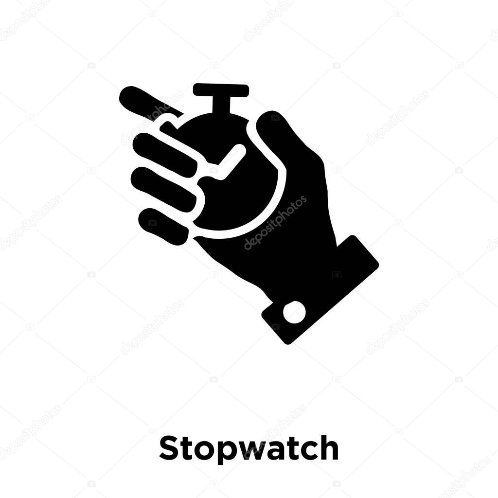 Stopwatch icon vector isolated on white background, logo concept of Stopwatch sign on transparent background, filled black symbol