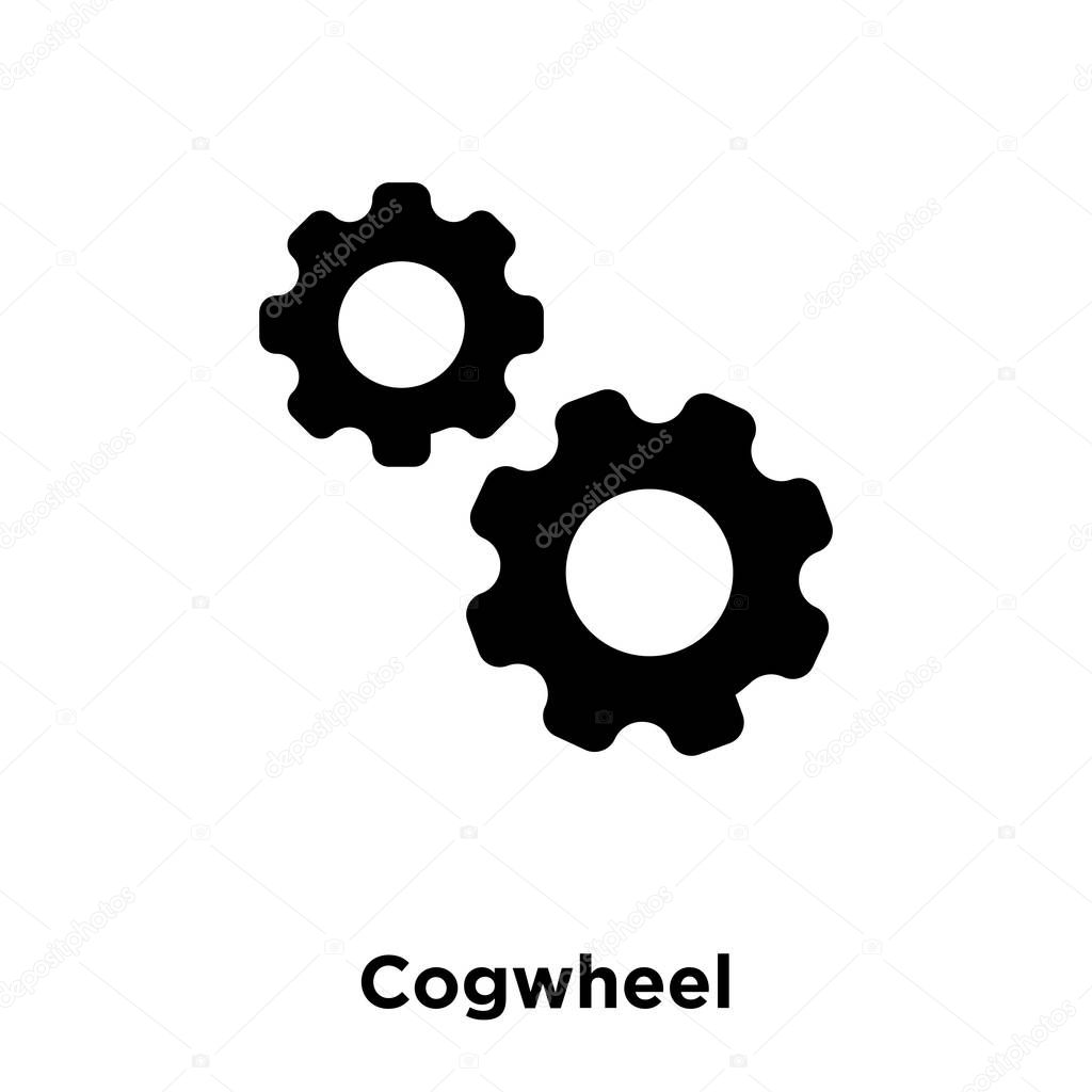 Cogwheel icon vector isolated on white background, logo concept of Cogwheel sign on transparent background, filled black symbol