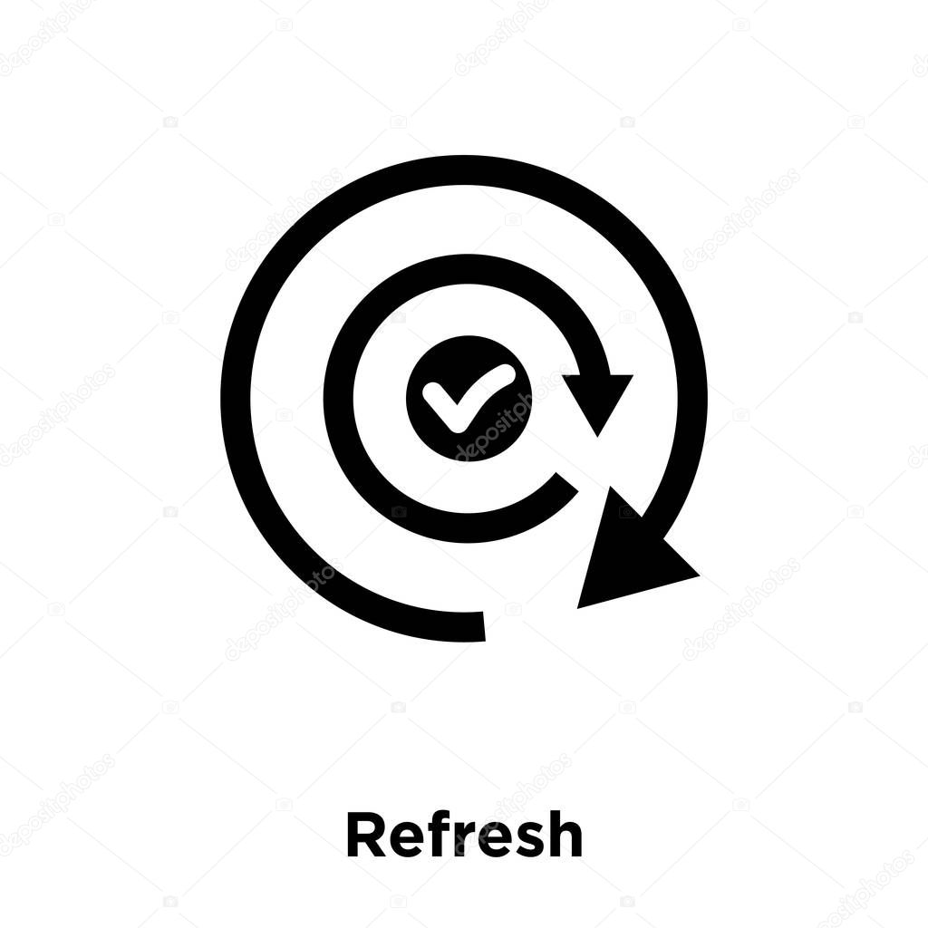 Refresh icon vector isolated on white background, logo concept of Refresh sign on transparent background, filled black symbol