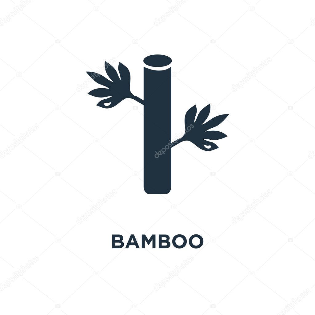 Bamboo icon. Black filled vector illustration. Bamboo symbol on white background. Can be used in web and mobile.