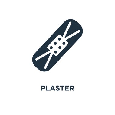 Alçı simgesi. Siyah vektör çizim dolu. Sembolü beyaz zemin üzerine alçı. Web ve mobil kullanılabilir.