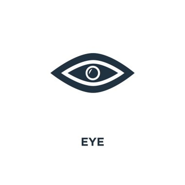 Göz simgesini. Siyah vektör çizim dolu. Göz simgesi beyaz arka plan üzerinde. Web ve mobil kullanılabilir.