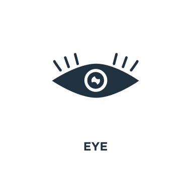Göz simgesini. Siyah vektör çizim dolu. Göz simgesi beyaz arka plan üzerinde. Web ve mobil kullanılabilir.