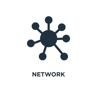 Ağ simgesini. Siyah vektör çizim dolu. Beyaz arka plan ağ sembolü. Web ve mobil kullanılabilir.