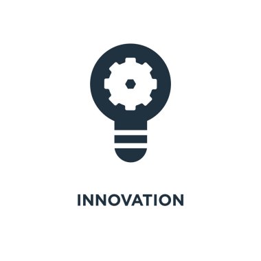 Yenilik simgesi. Siyah vektör çizim dolu. Beyaz arka plan yenilik sembolü. Web ve mobil kullanılabilir.