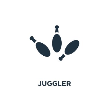 Hokkabaz simgesi. Siyah vektör çizim dolu. Beyaz arka plan hokkabaz sembolü. Web ve mobil kullanılabilir.