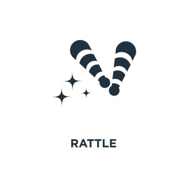 Simge çıngırak. Siyah vektör çizim dolu. Beyaz arka plan sembolü çıngırak. Web ve mobil kullanılabilir.