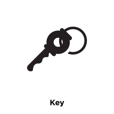 Beyaz arka plan, logo şeffaf arka plan, anahtar işareti kavramı üzerinde izole anahtar simge vektör siyah sembol dolu