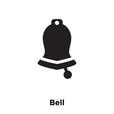 Beyaz arka plan, logo şeffaf arka plan, Bell işareti kavramı üzerinde izole Bell simge vektör siyah sembol dolu