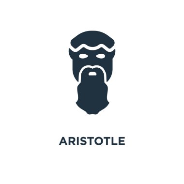 Aristotle icon. Black filled vector illustration. Aristotle symbol on white background. Can be used in web and mobile. clipart
