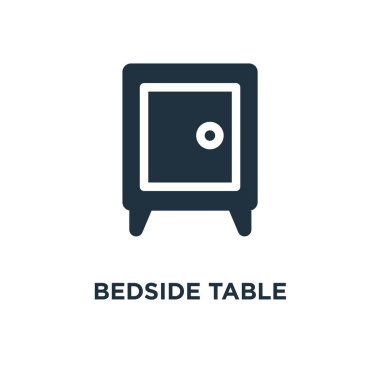 Başucundaki simgesi. Siyah vektör çizim dolu. Beyaz arka plan başucundaki sembolü. Web ve mobil kullanılabilir.