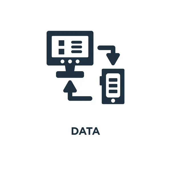 Pictogram Voor Gegevens Zwarte Gevuld Vectorillustratie Gegevens Symbool Witte Achtergrond — Stockvector