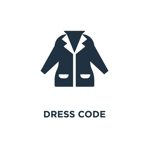 Dresscode Pictogram Zwarte Gevuld Vectorillustratie Dresscode Symbool Witte Achtergrond Kan — Stockvector