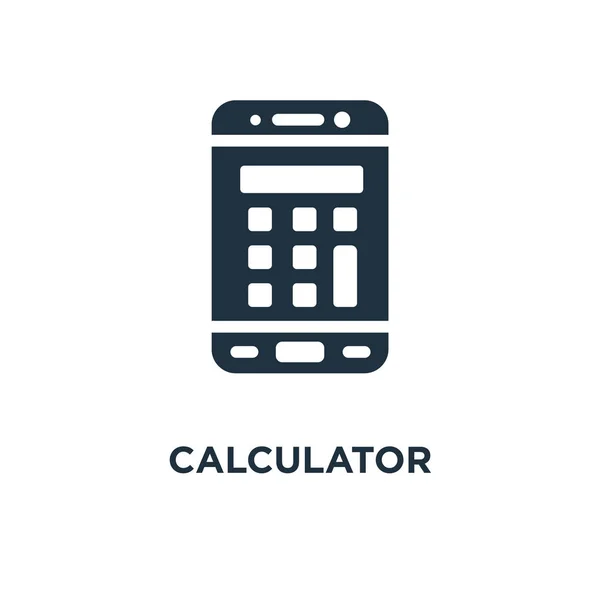 Calculator Icon Black Filled Vector Illustration Calculator Symbol White Background — Stock Vector