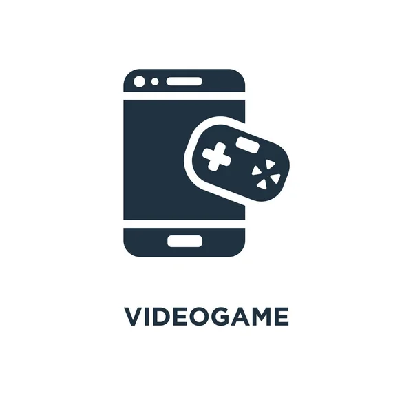 Icono Videojuego Ilustración Vectorial Negra Símbolo Videojuego Sobre Fondo Blanco — Vector de stock