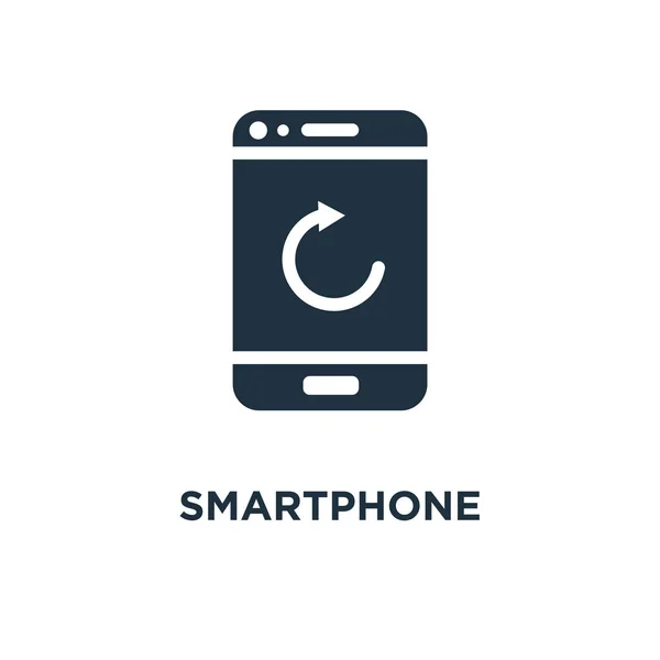 Smartphone Icon Black Filled Vector Illustration Smartphone Symbol White Background — Stock Vector