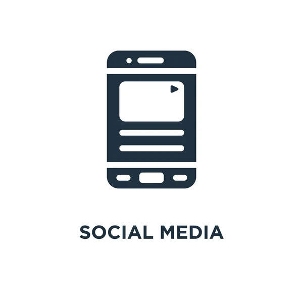 Ikone Der Sozialen Medien Schwarz Gefüllte Vektorabbildung Social Media Symbol — Stockvektor