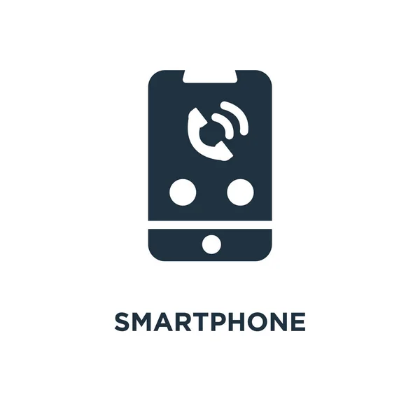 Icône Smartphone Illustration Vectorielle Remplie Noir Symbole Smartphone Sur Fond — Image vectorielle