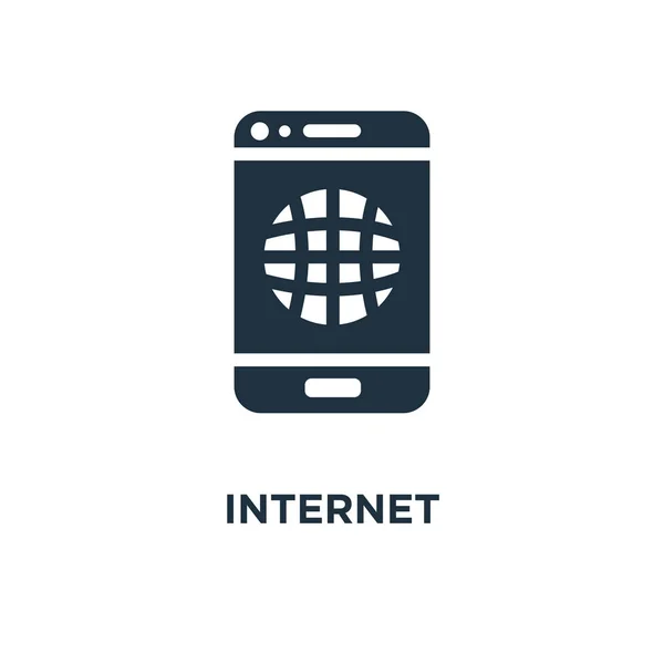 Internet Icon Black Filled Vector Illustration Internet Symbol White Background — Stock Vector