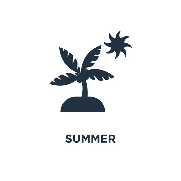 Summer Icon Black Filled Vector Illustration Summer Symbol White Background — Stock Vector