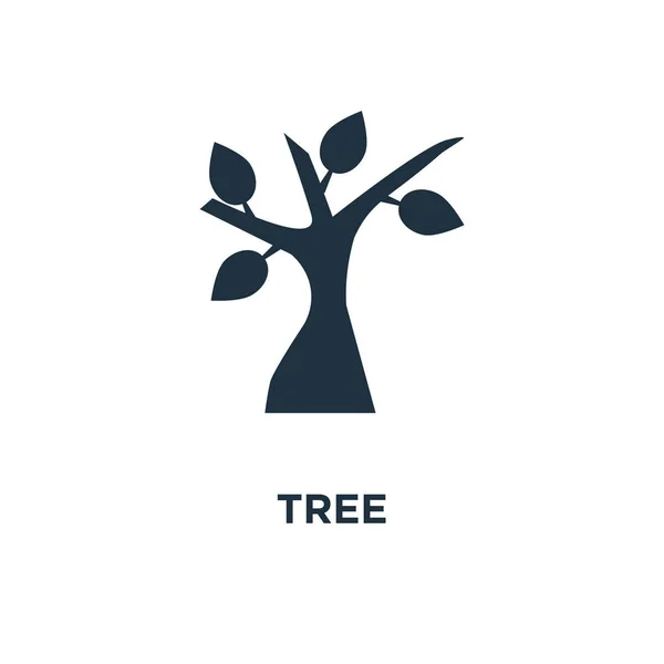 Träd Ikonen Svart Fyllt Vektorillustration Träd Symbol Vit Bakgrund Kan — Stock vektor