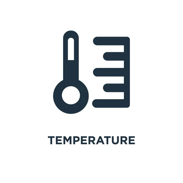 Temperatur Ikonen Svart Fyllt Vektorillustration Temperatur Symbol Vit Bakgrund Kan — Stock vektor