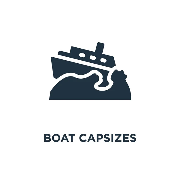 Boat Capsizes Icon Black Filled Vector Illustration Boat Capsizes Symbol — Stock Vector