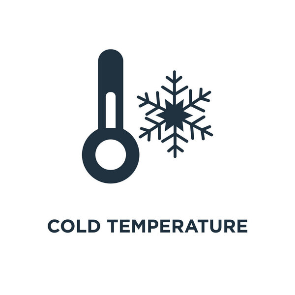 Cold Temperature icon. Black filled vector illustration. Cold Temperature symbol on white background. Can be used in web and mobile.