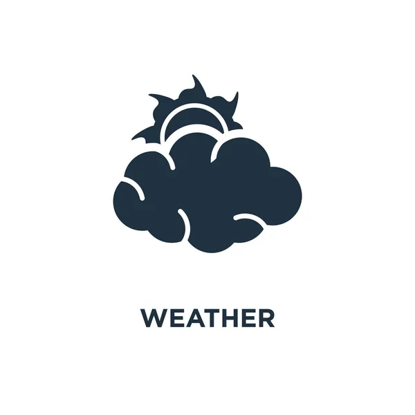 Weather Icon Black Filled Vector Illustration Weather Symbol White Background — Stock Vector