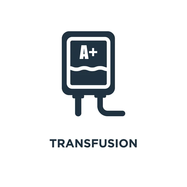 Ikona Transfuzji Black Wypełnione Ilustracji Wektorowych Transfuzji Symbol Białym Tle — Wektor stockowy