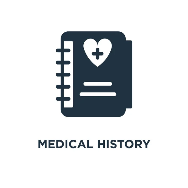 Значок Історії Медицини Чорні Заповнені Векторні Ілюстрації Символ Історії Медицини — стоковий вектор