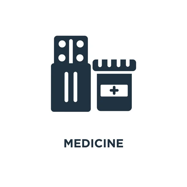 Medicine Icon Black Filled Vector Illustration Medicine Symbol White Background — Stock Vector