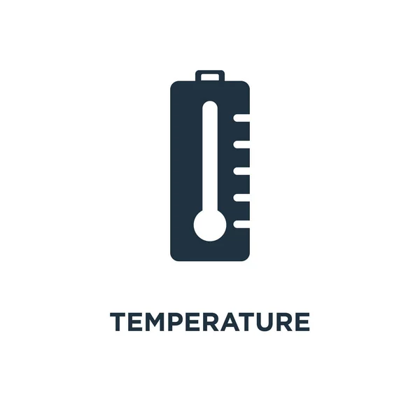 Піктограма Температури Чорні Заповнені Векторні Ілюстрації Символ Температури Білому Тлі — стоковий вектор