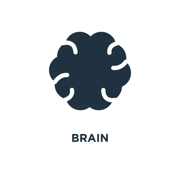 Icono Cerebral Ilustración Vectorial Negra Símbolo Cerebral Sobre Fondo Blanco — Vector de stock