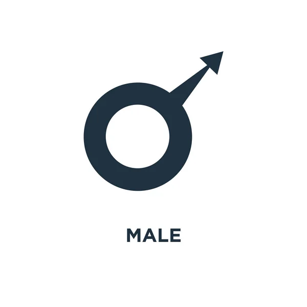 Männliche Ikone Schwarz Gefüllte Vektorabbildung Männliches Symbol Auf Weißem Hintergrund — Stockvektor