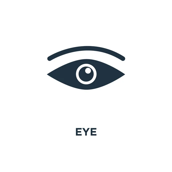 Значок Глаза Черная Заполненная Векторная Иллюстрация Символ Глаза Белом Фоне — стоковый вектор
