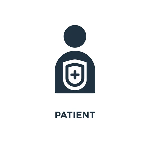 Icono Del Paciente Ilustración Vectorial Negra Símbolo Del Paciente Sobre — Archivo Imágenes Vectoriales