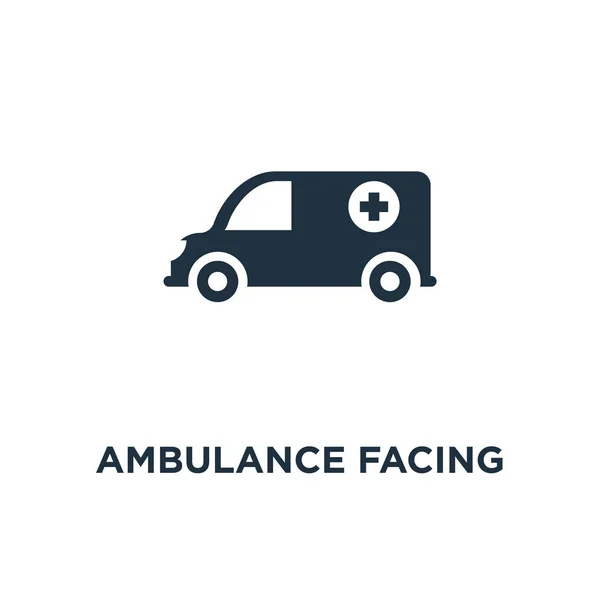 Ambulance Facing Left Icon Black Filled Vector Illustration Ambulance Facing — Stock Vector