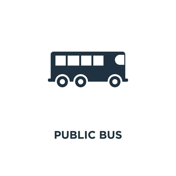 Ikona Autobusem Black Wypełnione Ilustracji Wektorowych Publiczny Autobus Symbol Białym — Wektor stockowy