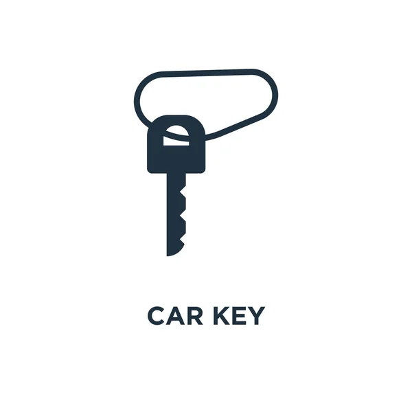 Autoschlüssel Symbol Schwarz Gefüllte Vektorabbildung Autoschlüssel Symbol Auf Weißem Hintergrund — Stockvektor
