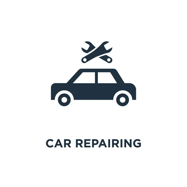 Ikon Perbaikan Mobil Ilustrasi Vektor Berisi Hitam Mobil Repairing Simbol - Stok Vektor