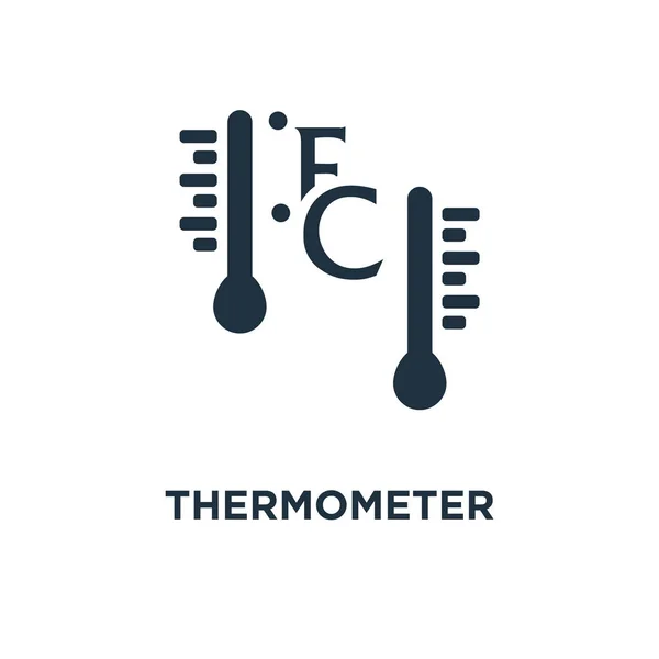 Ikonen För Termometer Fahrenheit Och Celsius Svart Fyllt Vektorillustration Termometer — Stock vektor