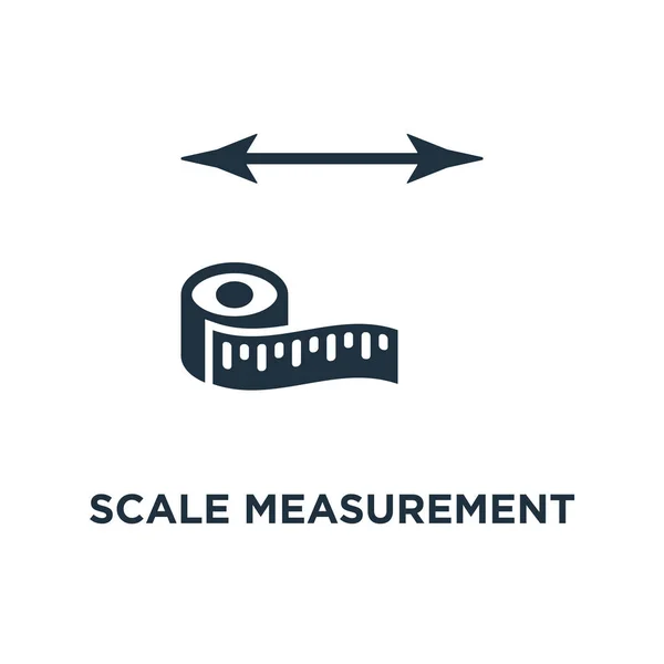Icono Medición Escala Ilustración Vectorial Negra Escala Símbolo Medición Sobre — Archivo Imágenes Vectoriales