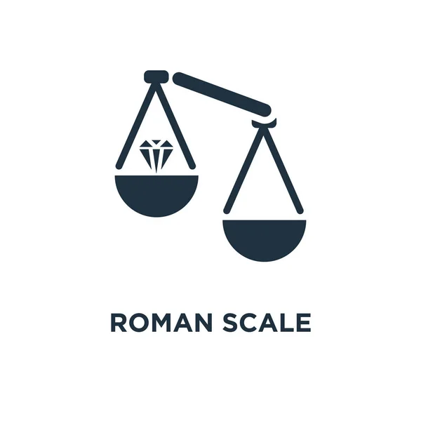 Ikone Der Römischen Waage Schwarz Gefüllte Vektorabbildung Römisches Skalensymbol Auf — Stockvektor