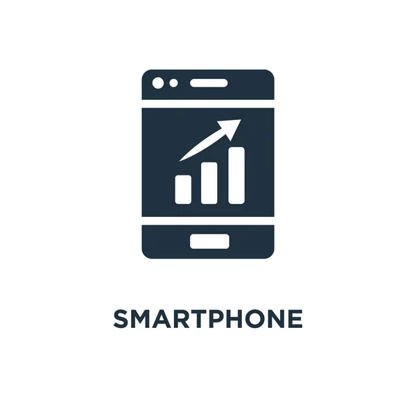 Ícone Smartphone Ilustração Vetorial Cheia Preto Símbolo Smartphone Fundo Branco — Vetor de Stock
