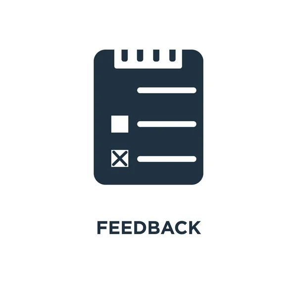 Feedback Ikonen Svart Fyllt Vektorillustration Feedback Symbol Vit Bakgrund Kan — Stock vektor