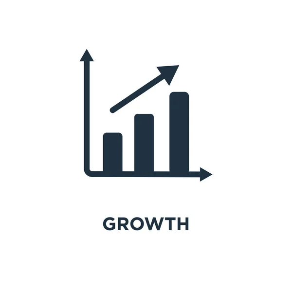 Ikona Wzrostu Black Wypełnione Ilustracji Wektorowych Wzrostu Symbol Białym Tle — Wektor stockowy
