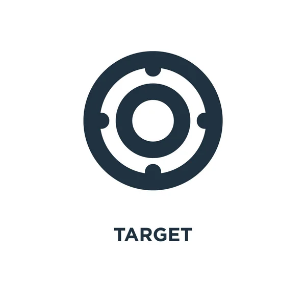 Target Icon Black Filled Vector Illustration Target Symbol White Background — Stock Vector