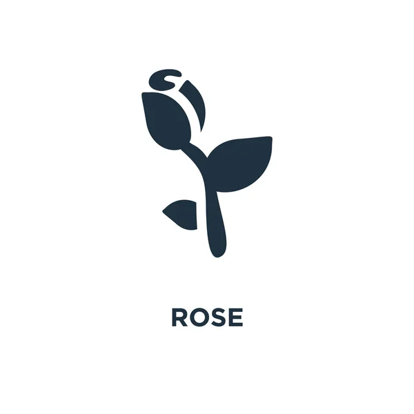Rosensymbol Schwarz Gefüllte Vektorabbildung Rosa Symbol Auf Weißem Hintergrund Web — Stockvektor