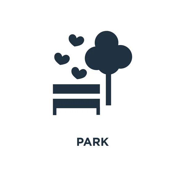 Park Ikonra Fekete Töltött Vektoros Illusztráció Park Szimbólum Fehér Háttérrel — Stock Vector